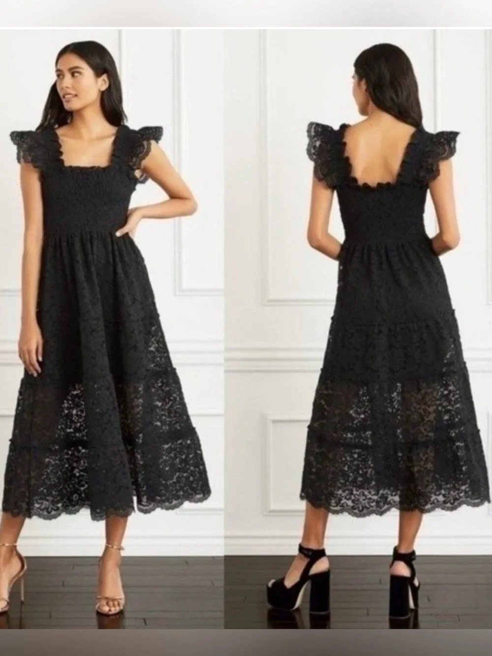 Hill House Collector's Edition The Lace Ellie Nap Dress - Black -Size medium - Picture 1 of 12